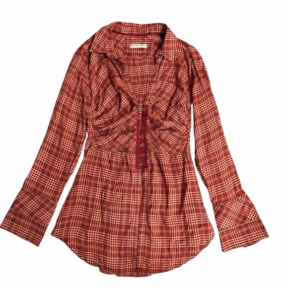 We The Free Catalina Remade Plaid Long Sleeve Top Size XS - Picture 7 of 15